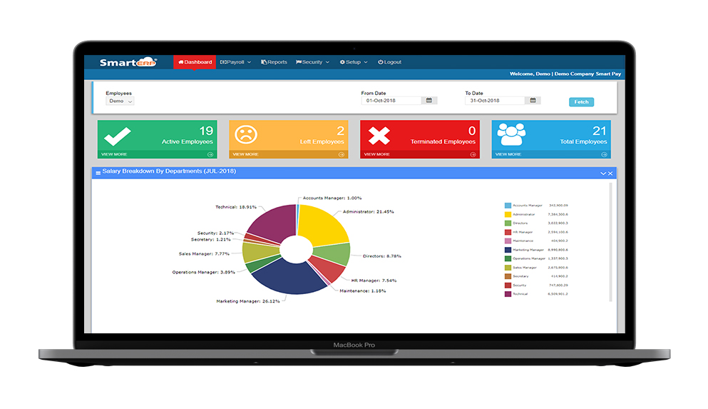 SmartERP Payroll Dashboard